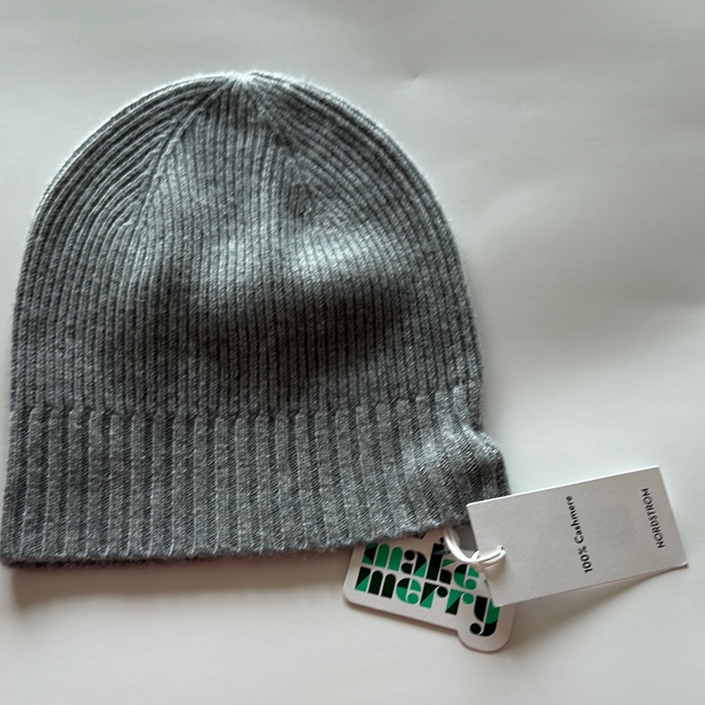 Nordstrom Gray Cashmere Beanie